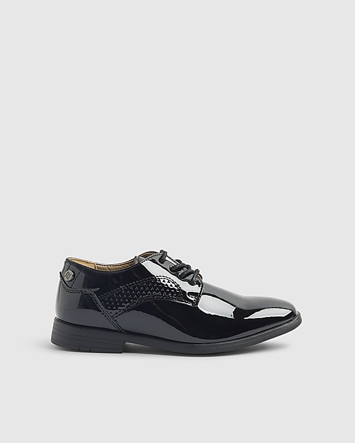 Boys Black Black Patent Point Shoes