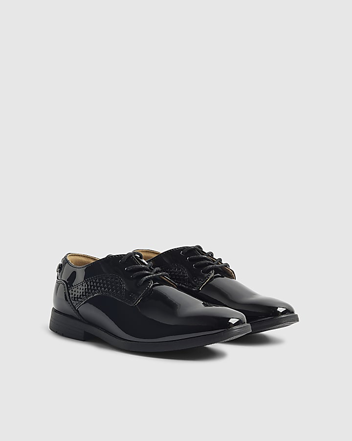 Boys Black Black Patent Point Shoes