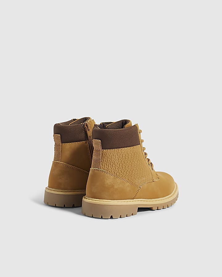 Boys Brown Lace Up Worker Boots