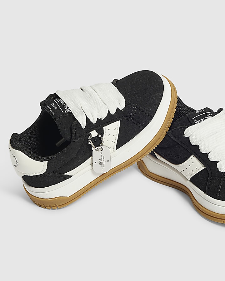 Mini Boys Black Monochrome Skater Trainers