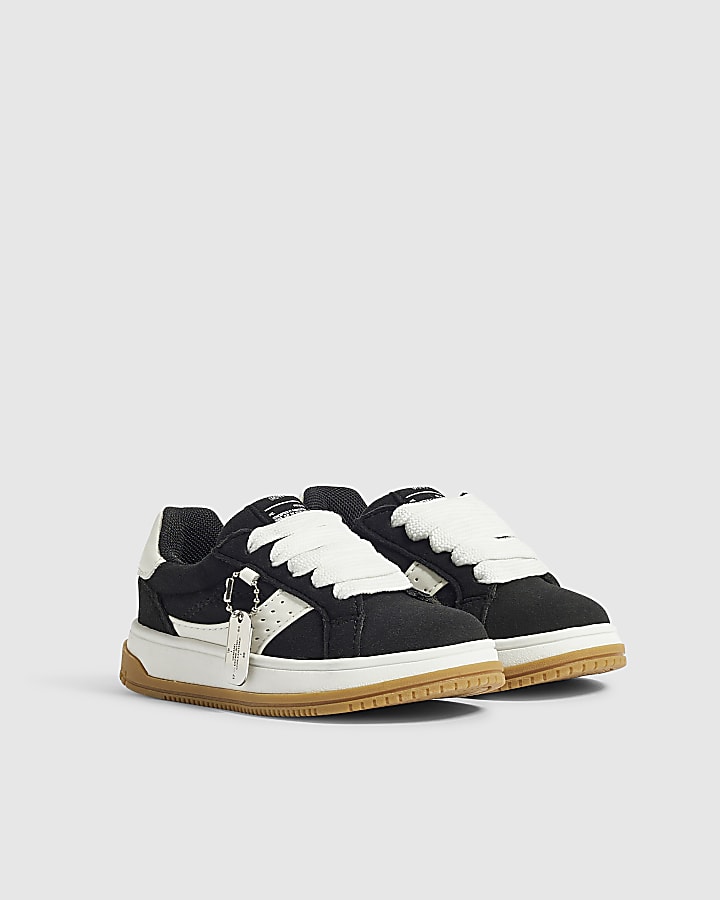Mini Boys Black Monochrome Skater Trainers