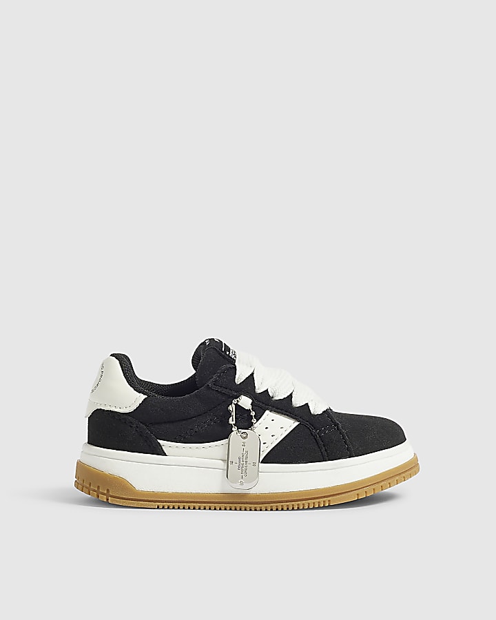 Mini Boys Black Monochrome Skater Trainers