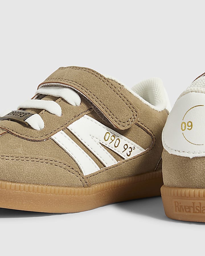 Mini Boys Beige Velcro Strapped Trainers