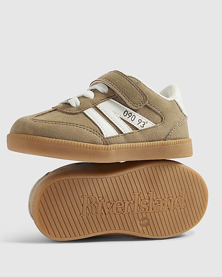 Mini Boys Beige Velcro Strapped Trainers