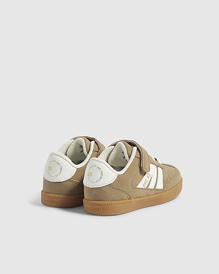 Mini Boys Beige Velcro Strapped Trainers