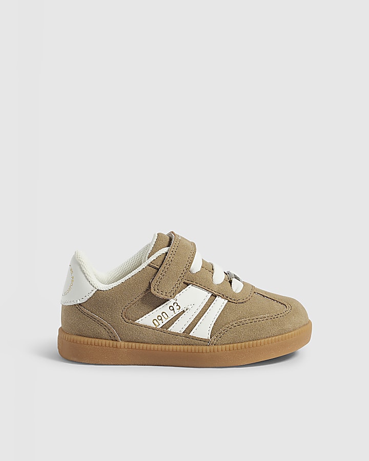 Mini Boys Beige Velcro Strapped Trainers