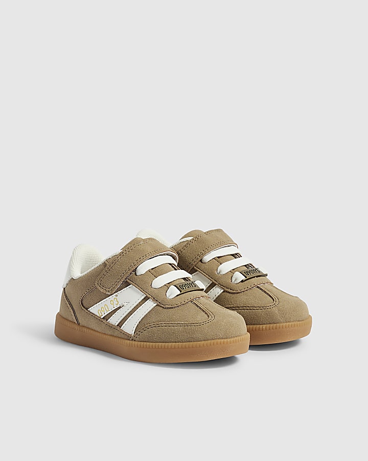 Mini Boys Beige Velcro Strapped Trainers