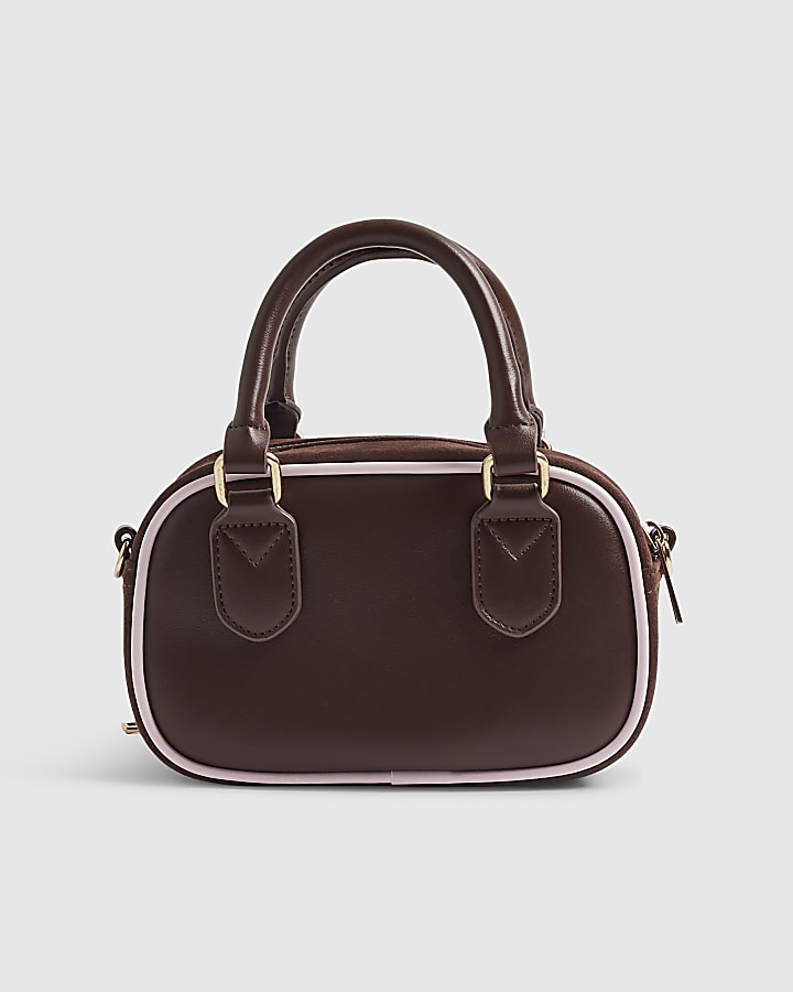 Brown Faux Suede Charm Bag