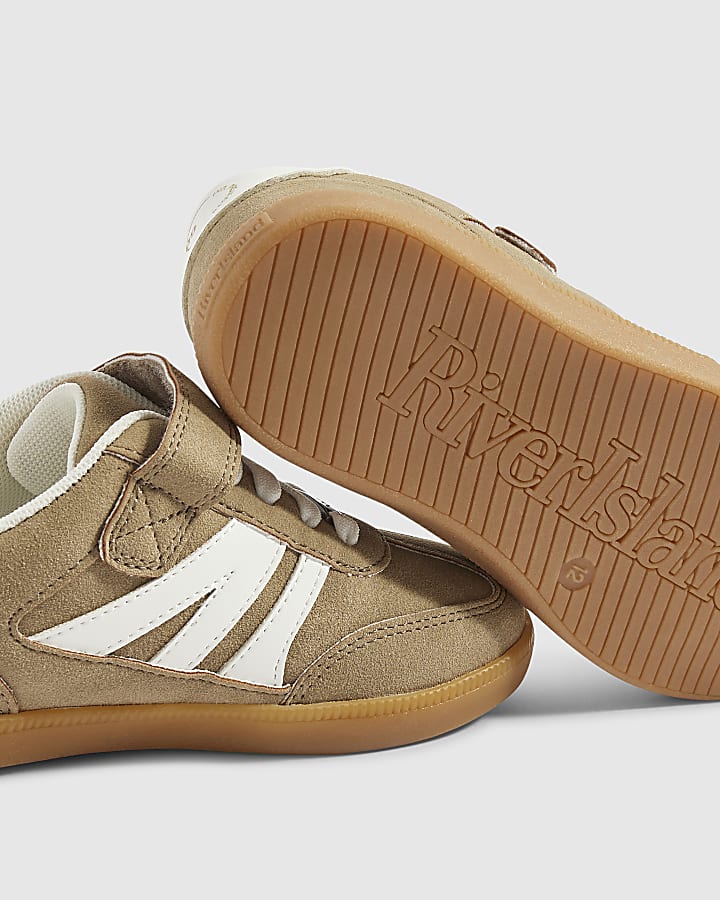 Beige Velcro Strapped Trainers
