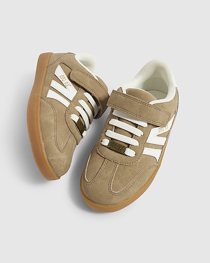 Beige Velcro Strapped Trainers