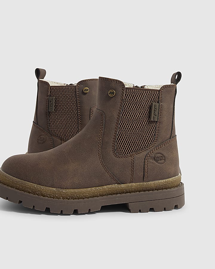 Boys Brown Borg Lined Chelsea Boots