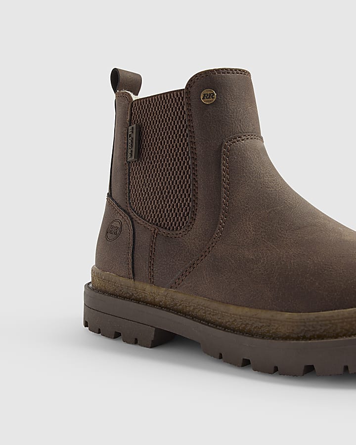 Boys Brown Borg Lined Chelsea Boots