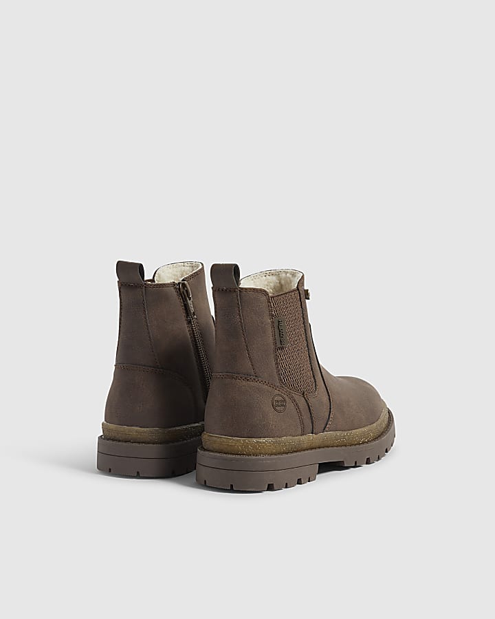 Boys Brown Borg Lined Chelsea Boots