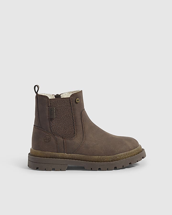 Boys Brown Borg Lined Chelsea Boots