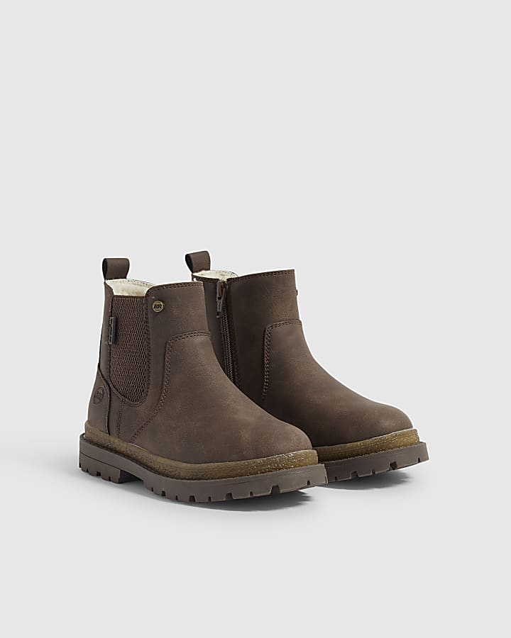 Boys Brown Borg Lined Chelsea Boots