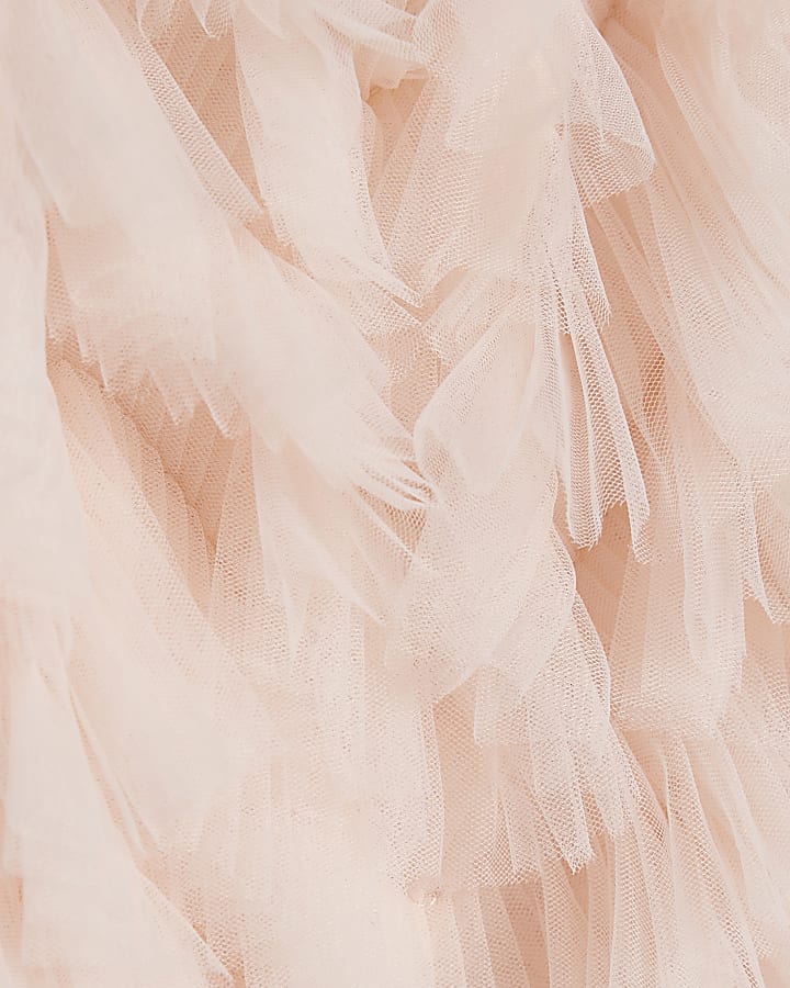 Girls Pink Tulle Bow Jumper Dress