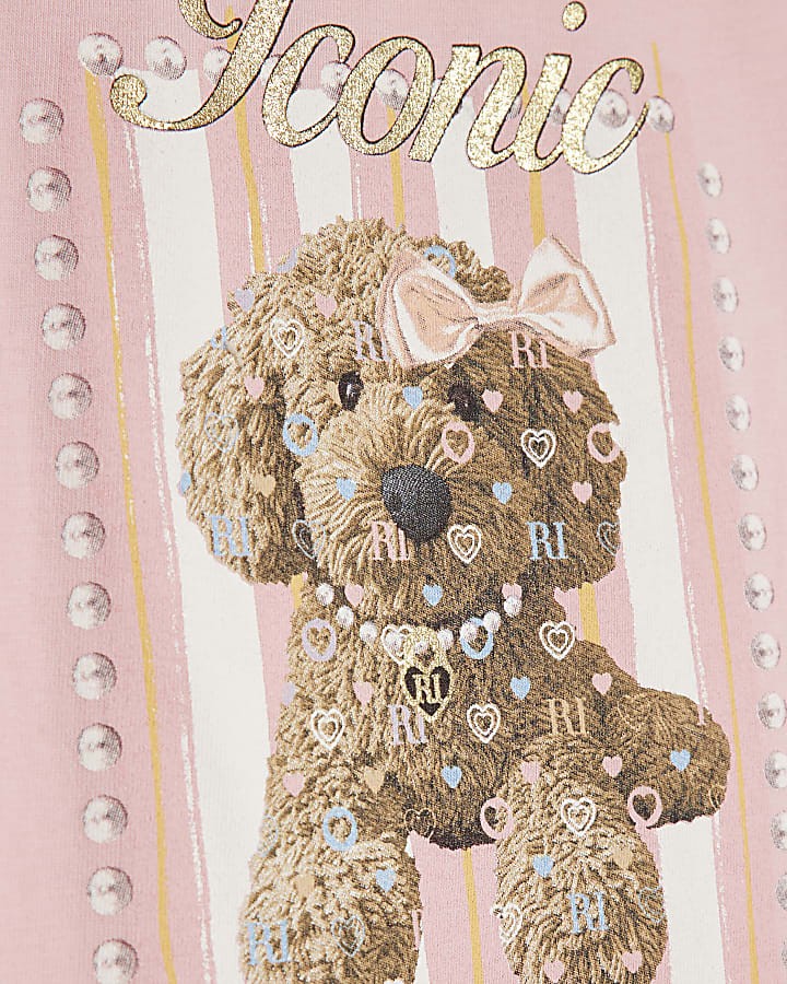 Mini Girls Pink Pooch Iconic Forever T-Shirt