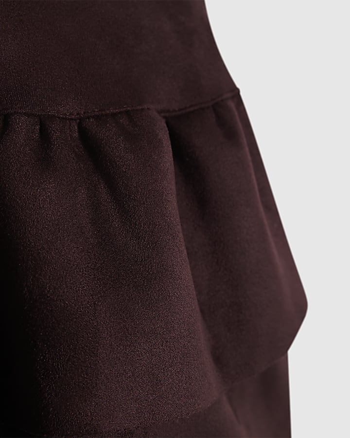 Girls Purple Faux Suede Rara Skirt