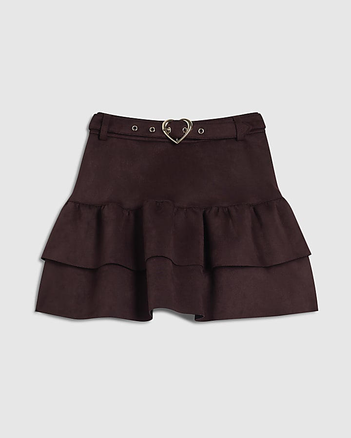 Girls Purple Faux Suede Rara Skirt