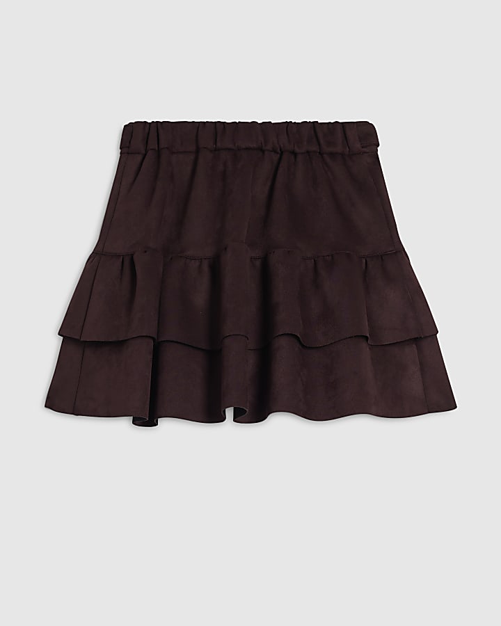 Girls Purple Faux Suede Rara Skirt