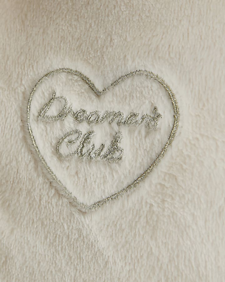Girls Cream Velour Dreamer Club Shirt Set