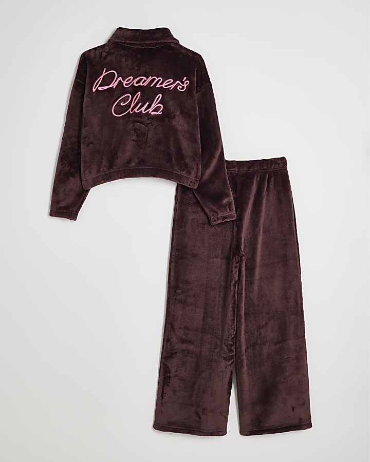 Girl Burgundy Velour Dreamer Club Set