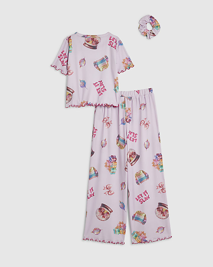 Girls Purple Let It Slay Pyjamas