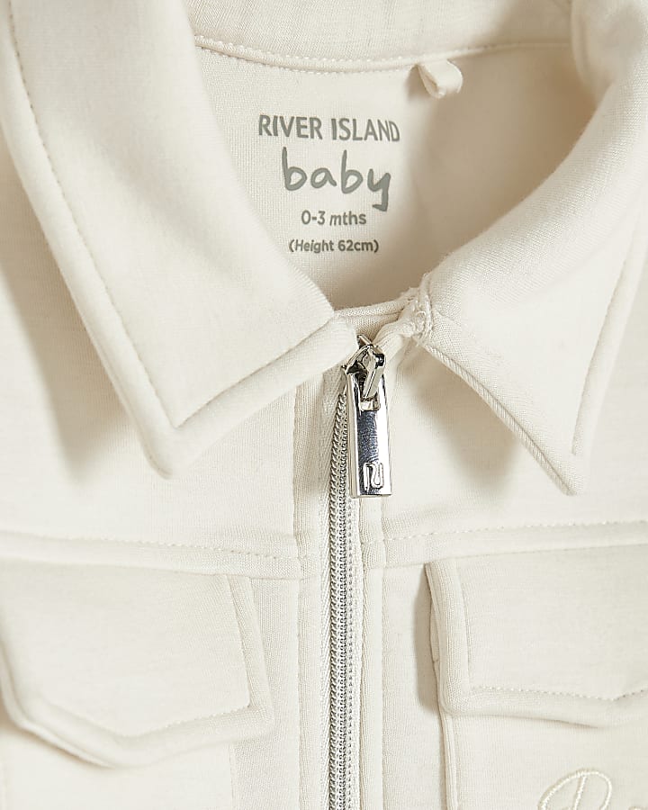 Baby Boys Beige Premium Jacket 3 Piece Set