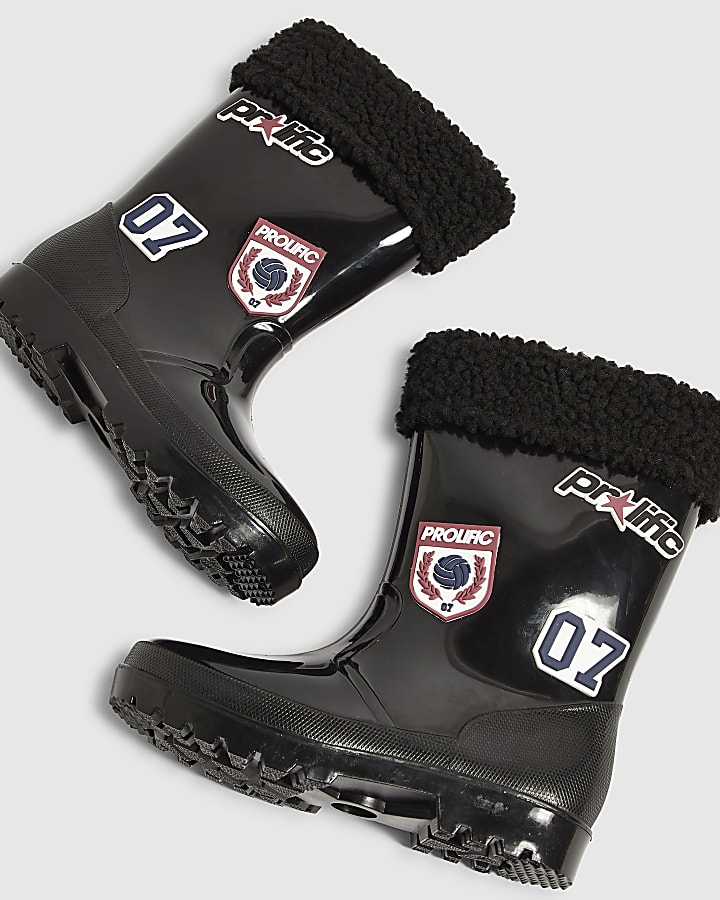 Boys Black RI Prolific Badge Wellies