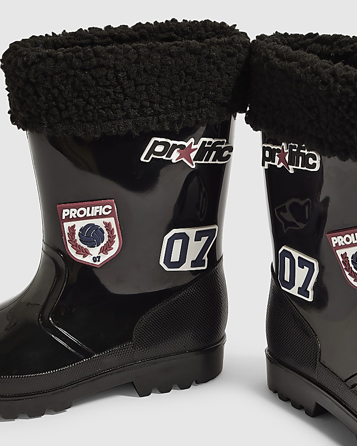 Boys Black RI Prolific Badge Wellies