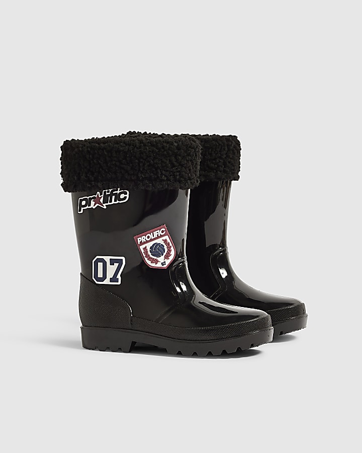 Boys Black RI Prolific Badge Wellies