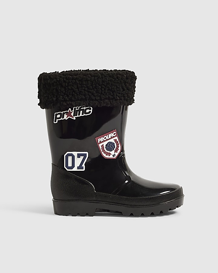 Boys Black RI Prolific Badge Wellies