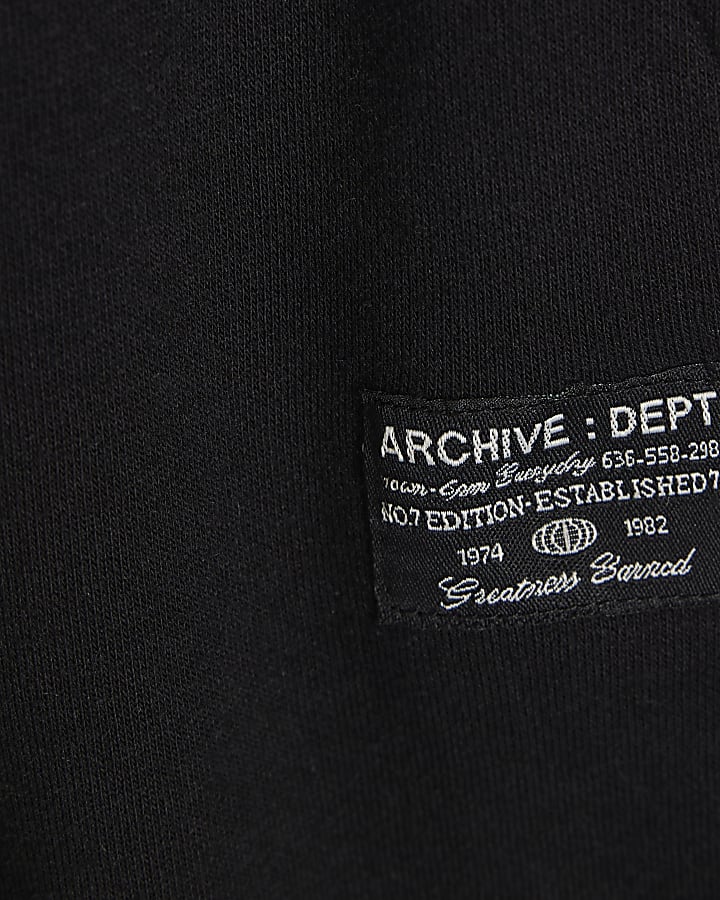 Boys Black Barrel Leg Joggers