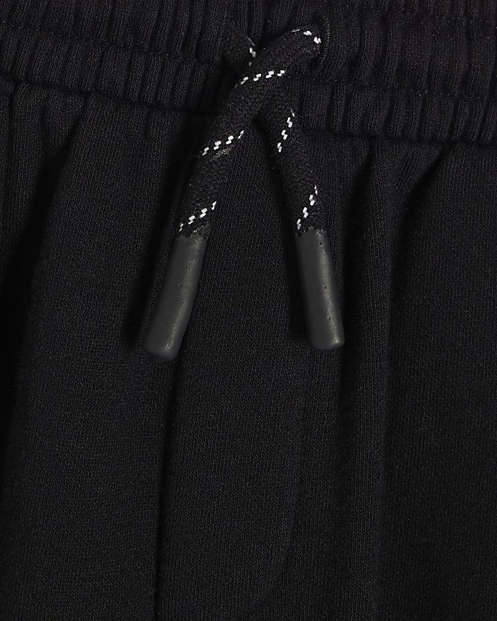 Boys Black Barrel Leg Joggers