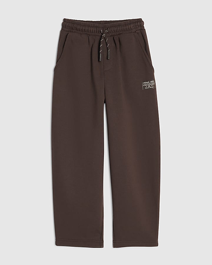 Boys Brown Barrel Leg Joggers