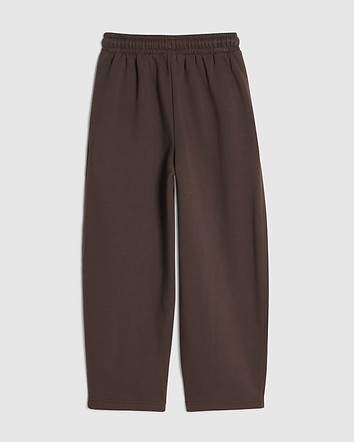 Boys Brown Barrel Leg Joggers