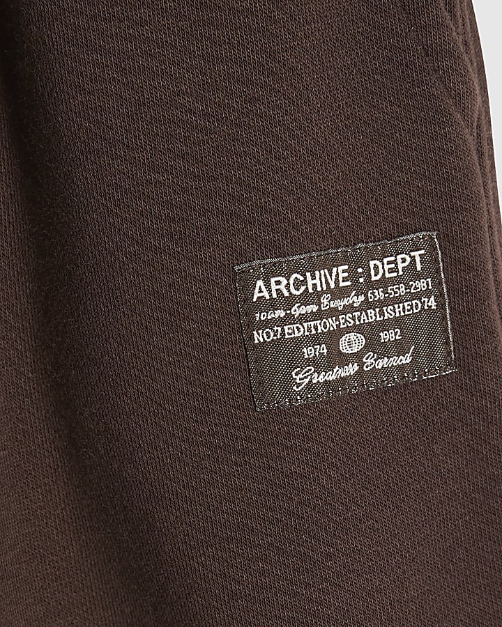 Mini Boys Brown Barrel Leg Joggers