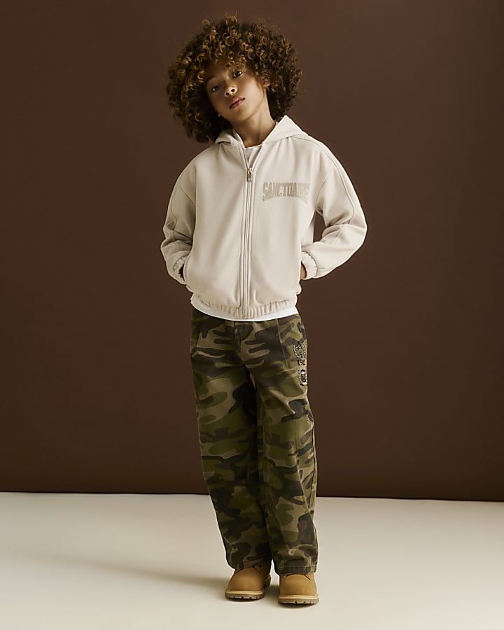Cream Felt Sanctuaire Zip Through Hoodie