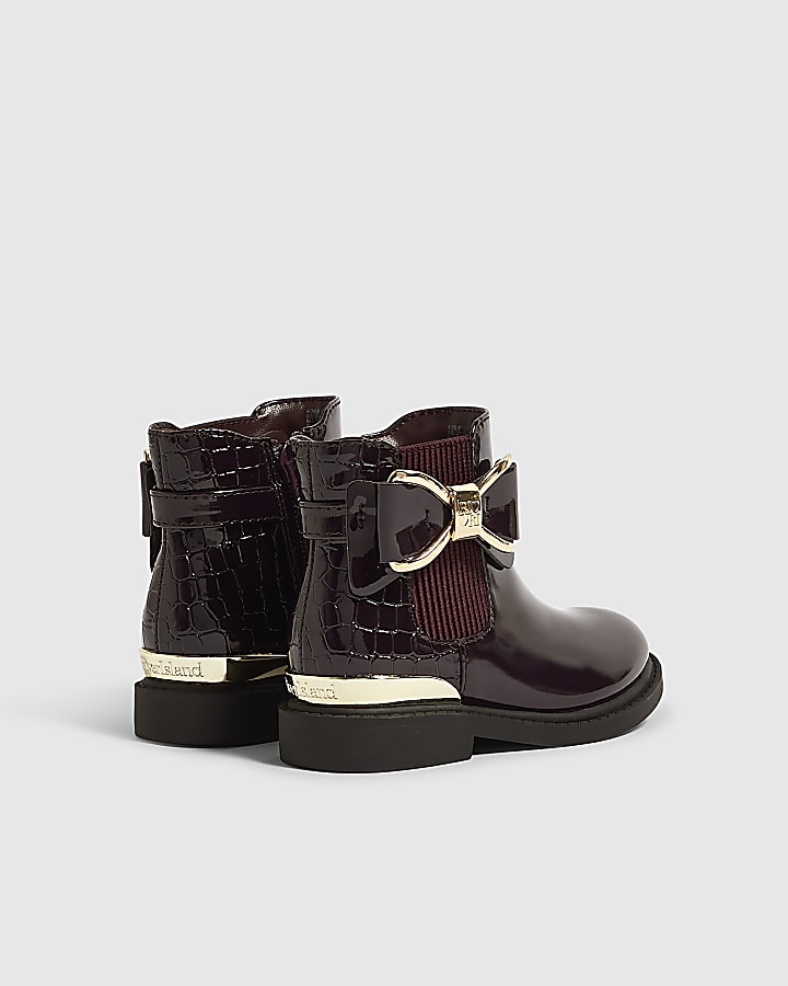 Mini Girls Burgundy Chelsea Boots