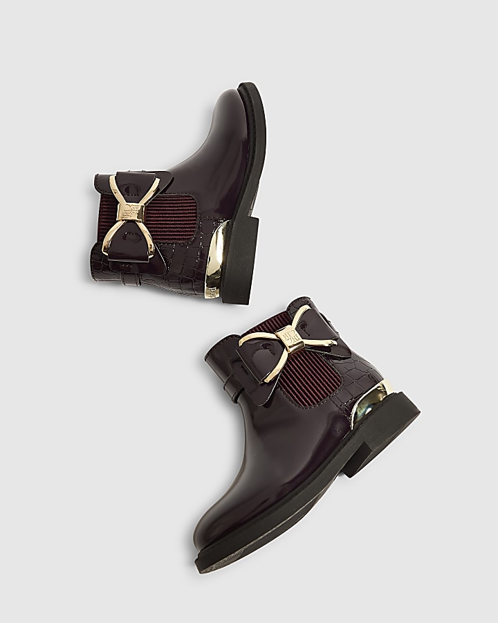 Mini Girls Burgundy Chelsea Boots