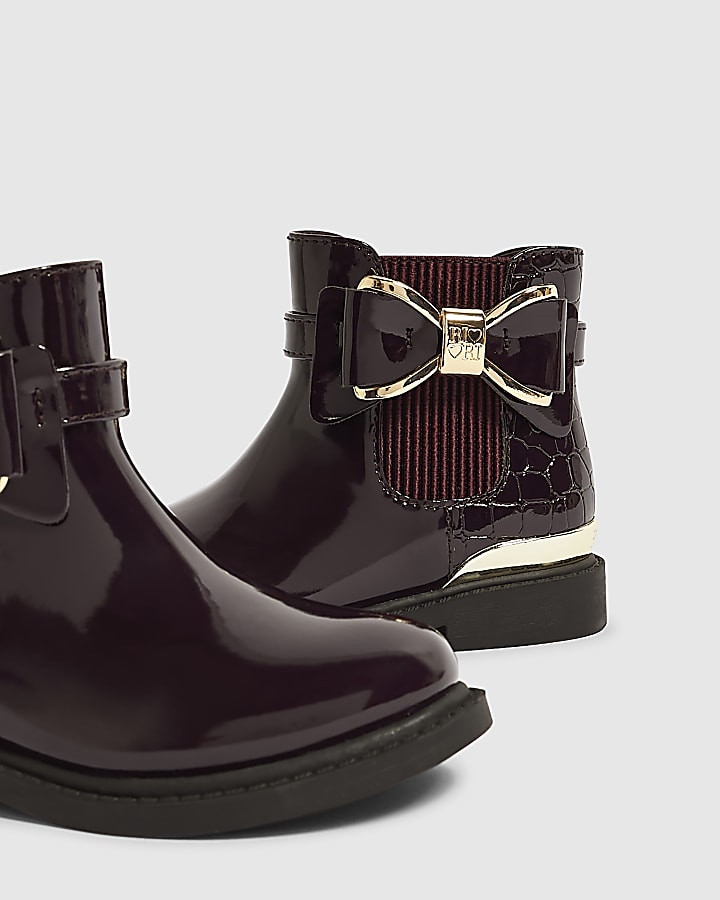 Mini Girls Burgundy Chelsea Boots