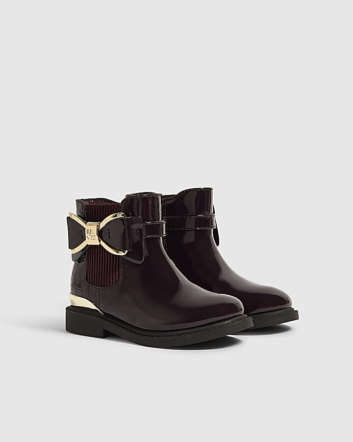 Mini Girls Burgundy Chelsea Boots