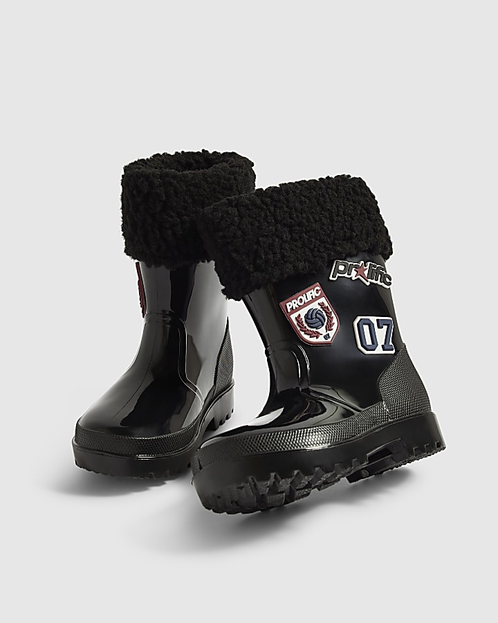 Mini Boys Black Badges Wellies