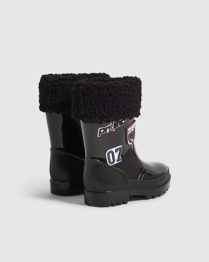 Mini Boys Black Badges Wellies