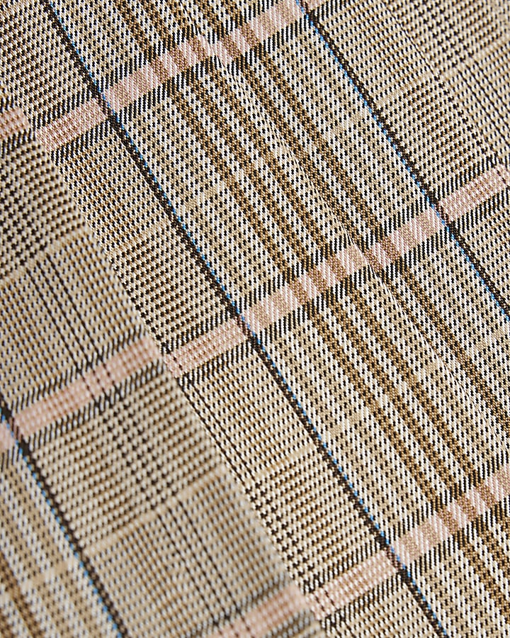 Girls Brown Check Skort
