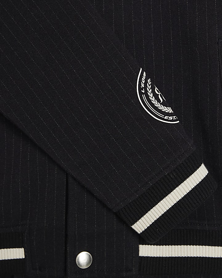 Boys Navy RI Pinstripe Bomber And Trouser Set
