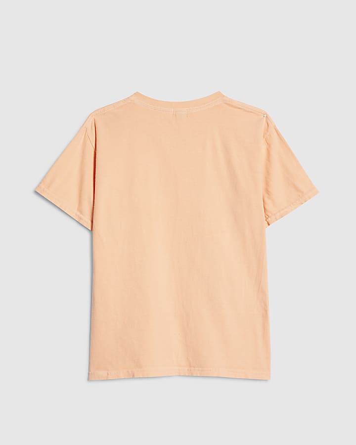 Girls Orange Sassy Era Smile Graphic T-Shirt