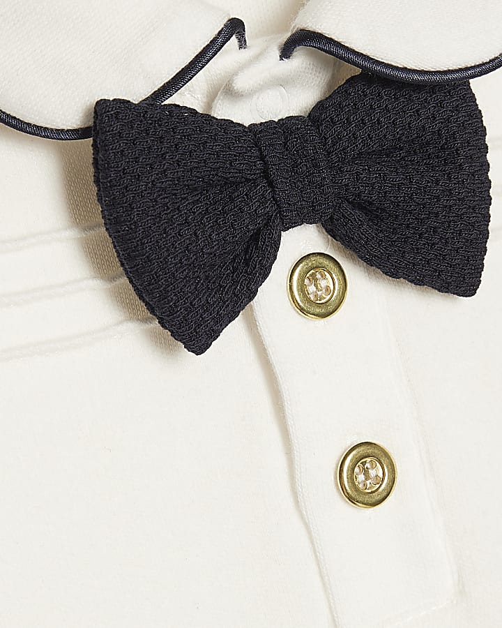 Baby Boys Navy Sailor Tie Bear Top  Set