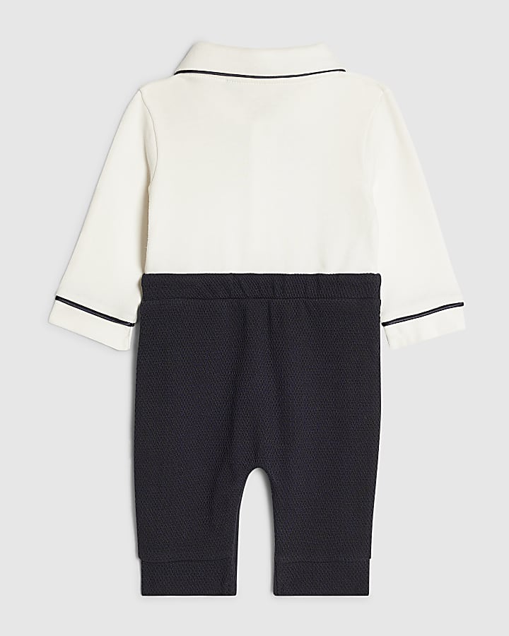 Baby Boys Navy Sailor Tie Bear Top  Set