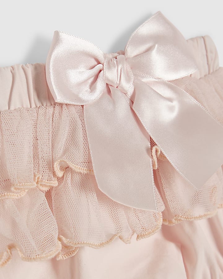 Baby Girls Pink Frill Bloomer Set